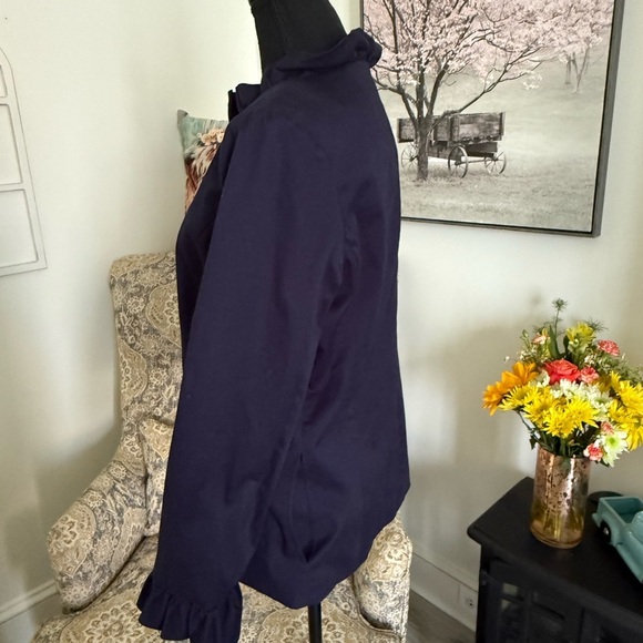 Crown & Ivy Blue Ruffled Long Sleeve Blouse - Picture 5 of 5